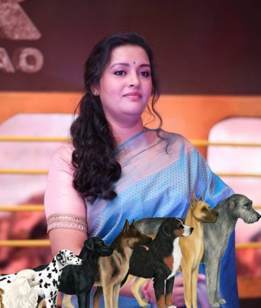 Renu Desai with animals