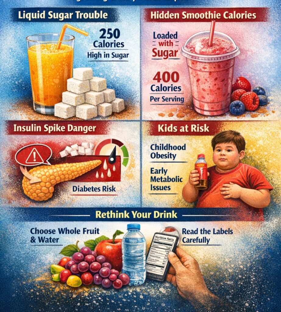 Sugar attacks due to Fruit Juices
