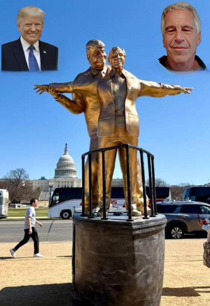 Trump and Epstein Statue at Washington Park