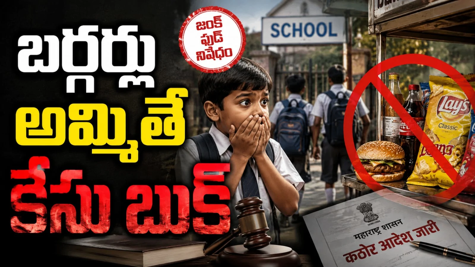 బర్గర్లు అమ్మితే కేసు బుక్ – స్కూళ్ల సమీపంలో జంక్ ఫుడ్ నిషేధం